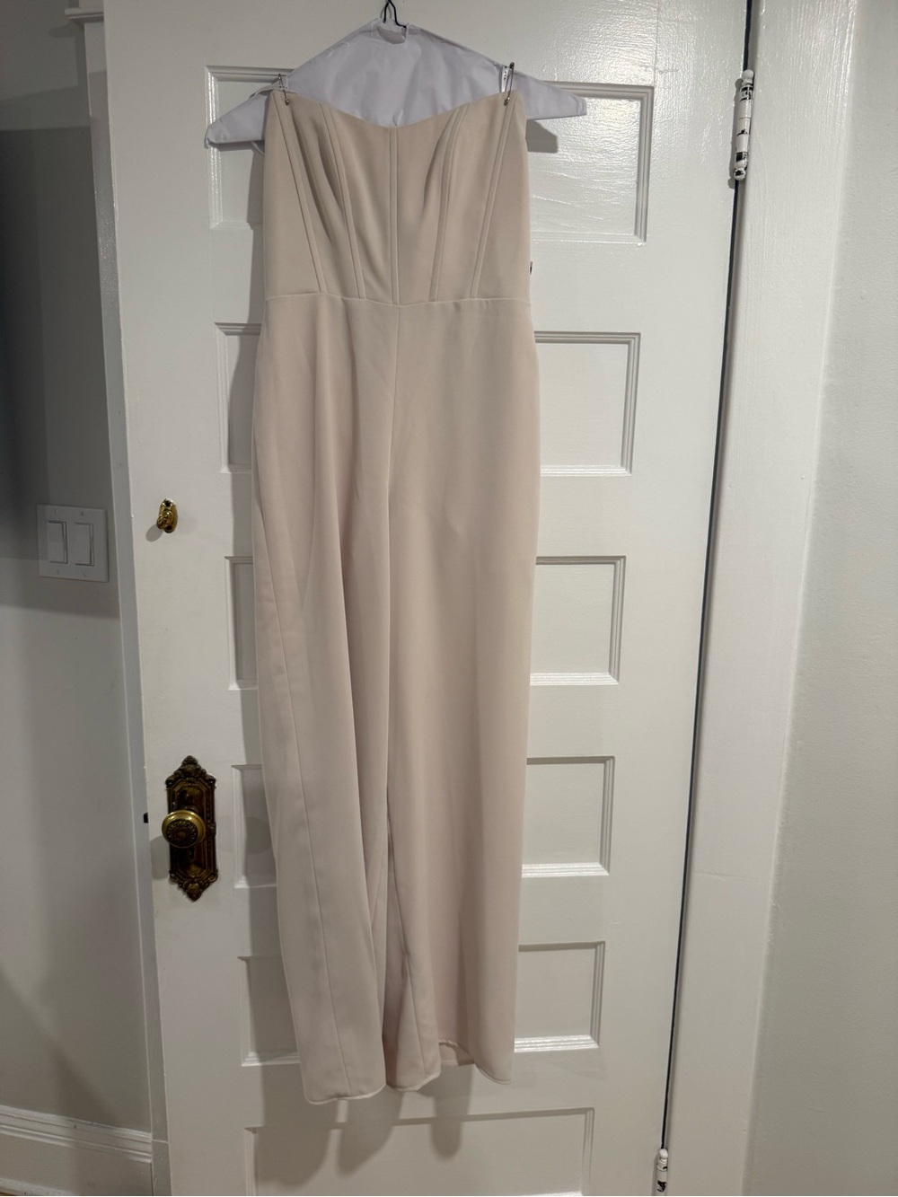After 6 Strapless Wide-Leg Jumpsuit in Champagne - Picture 3 of 7